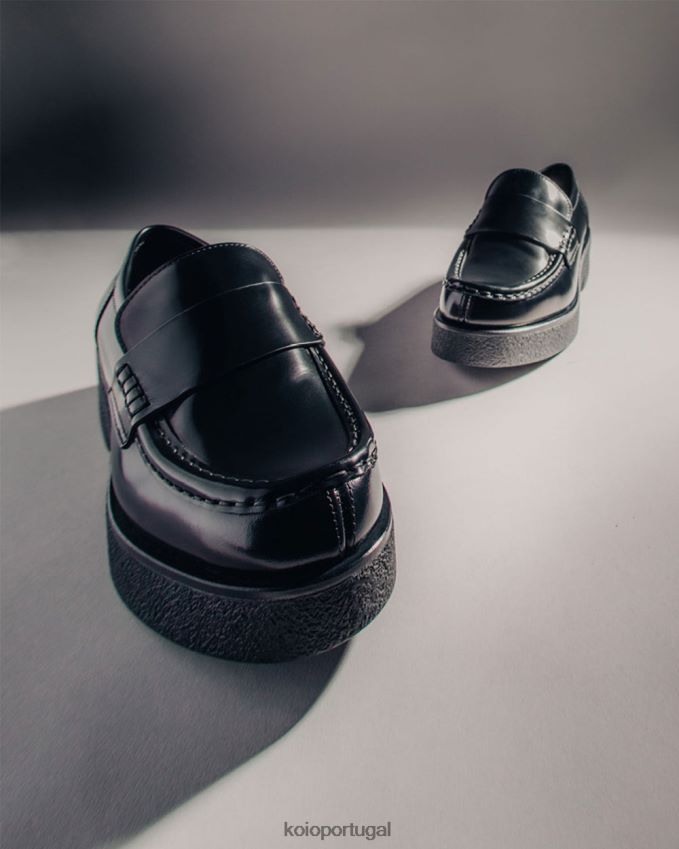 KOIO Bari HX4VD214 sapato preto brilhante mulheres