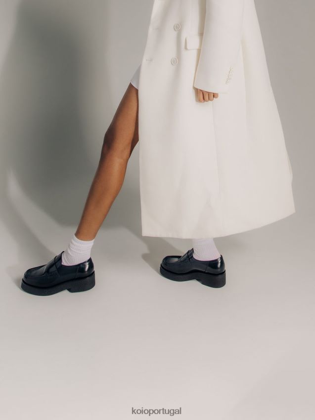 KOIO Bari HX4VD214 sapato preto brilhante mulheres