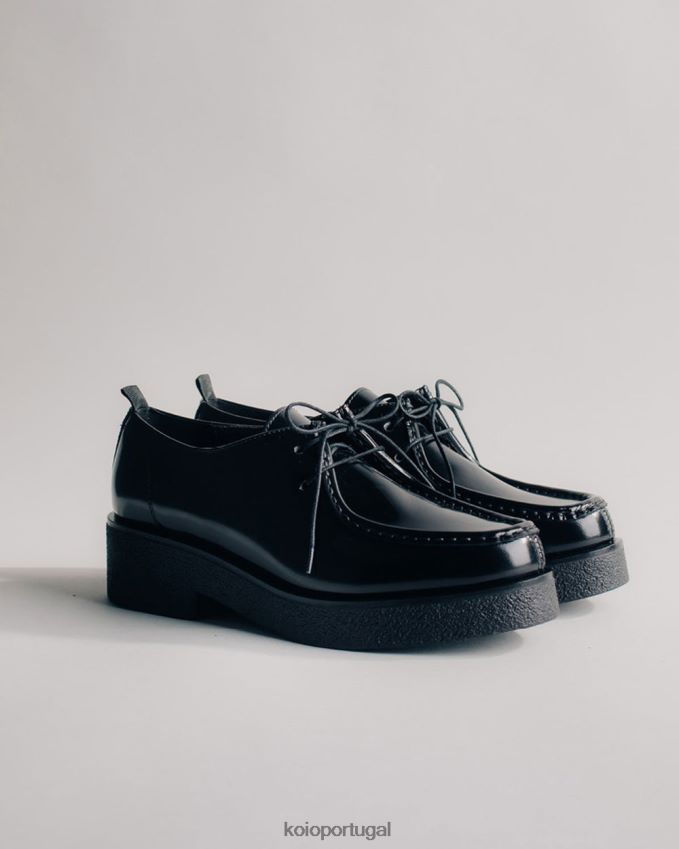 KOIO Siena HX4VD218 sapato preto brilhante mulheres