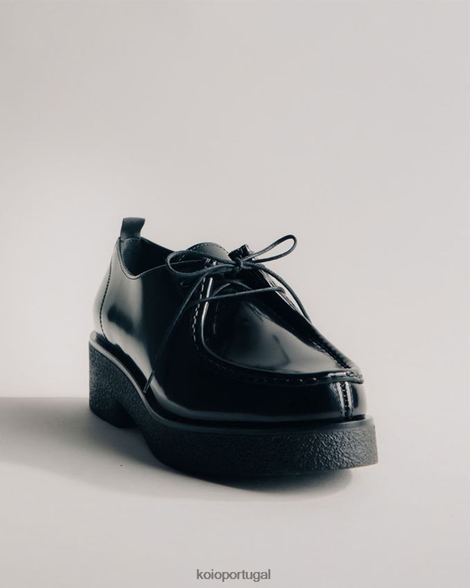 KOIO Siena HX4VD218 sapato preto brilhante mulheres